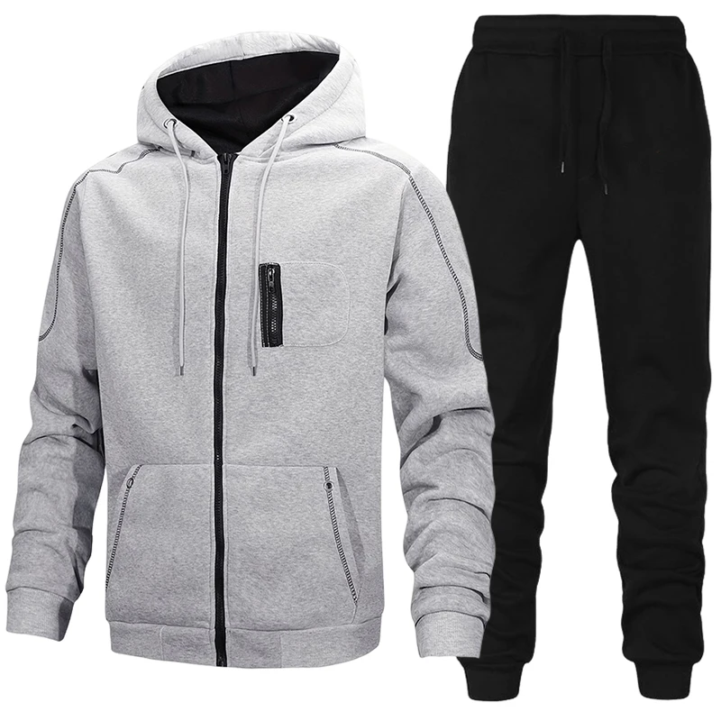 Winter Clothing Equipment - Modischer Herren-Trainingsanzug, Lässiger Kapuzenpullover, Sweatshirt, Outdoor-Sportbekleidung,