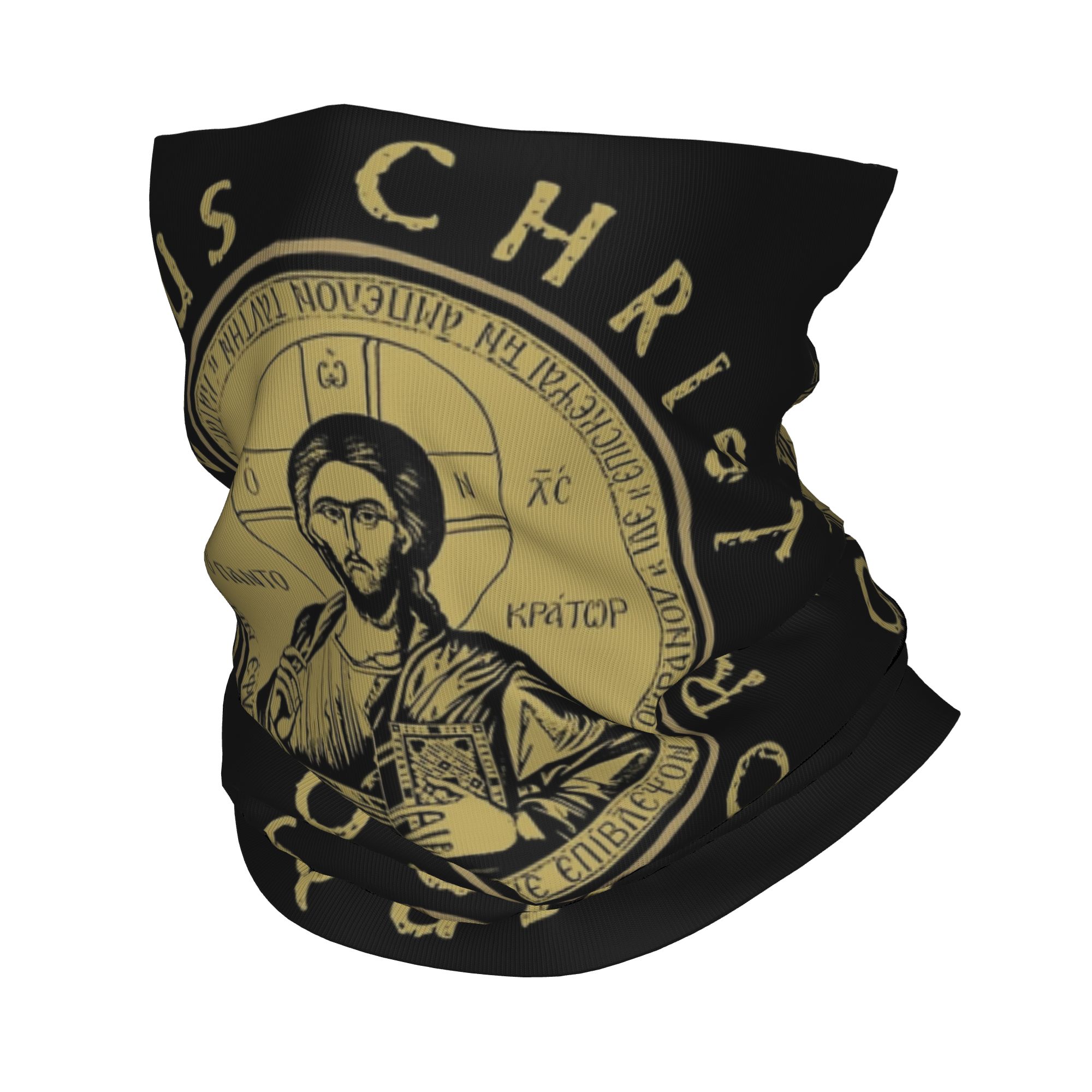 Wool Balaclava Knit - Jesus Christus Orthodoxes Bandana Halsbedeckung Bedruckter