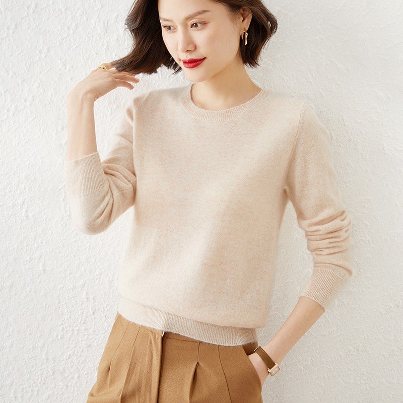 Winter Clothing Sale Women - Damen Winter Rundhals Slim Fit Einfarbiger