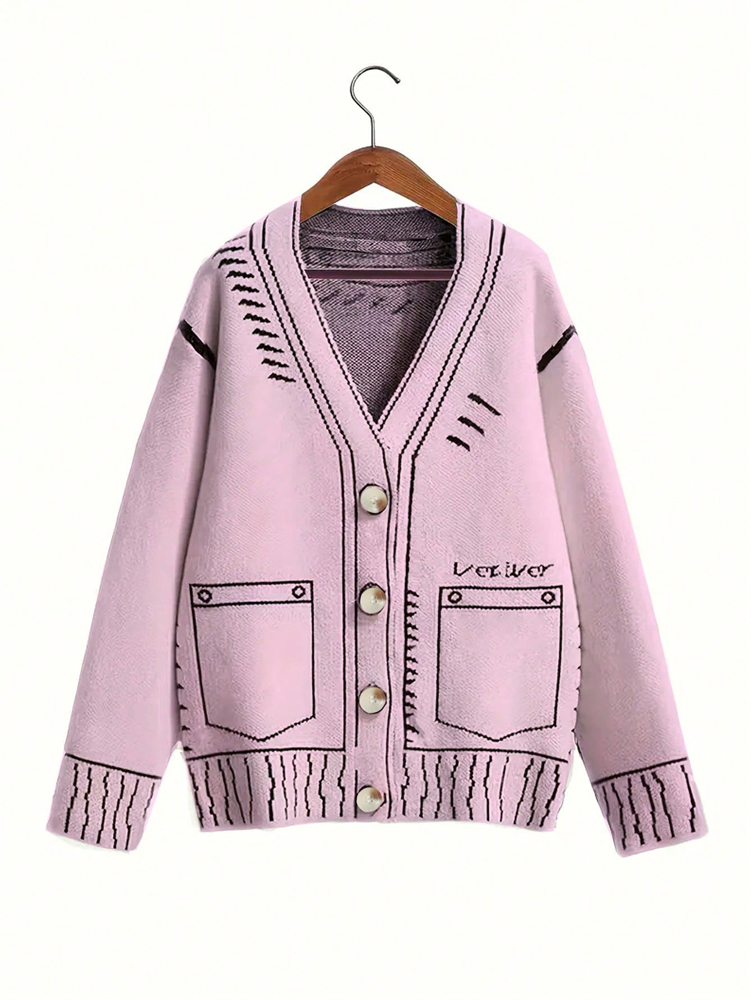 Winter Clothing Equipment - Plus Size Damen-Strickjacke mit Knöpfen, Herbst
