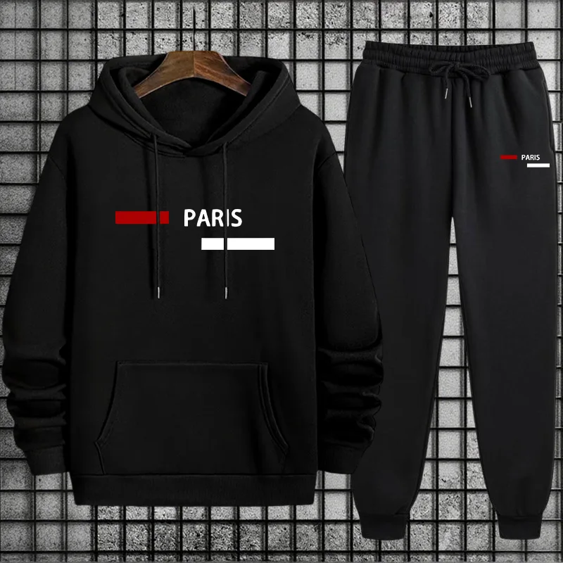 Winter Clothing Equipment - Herren-Trainingsanzug, Lässiger Kapuzenpullover, Outdoor-Sportbekleidung, Jogging-Kleidung, Herbst-Winter,